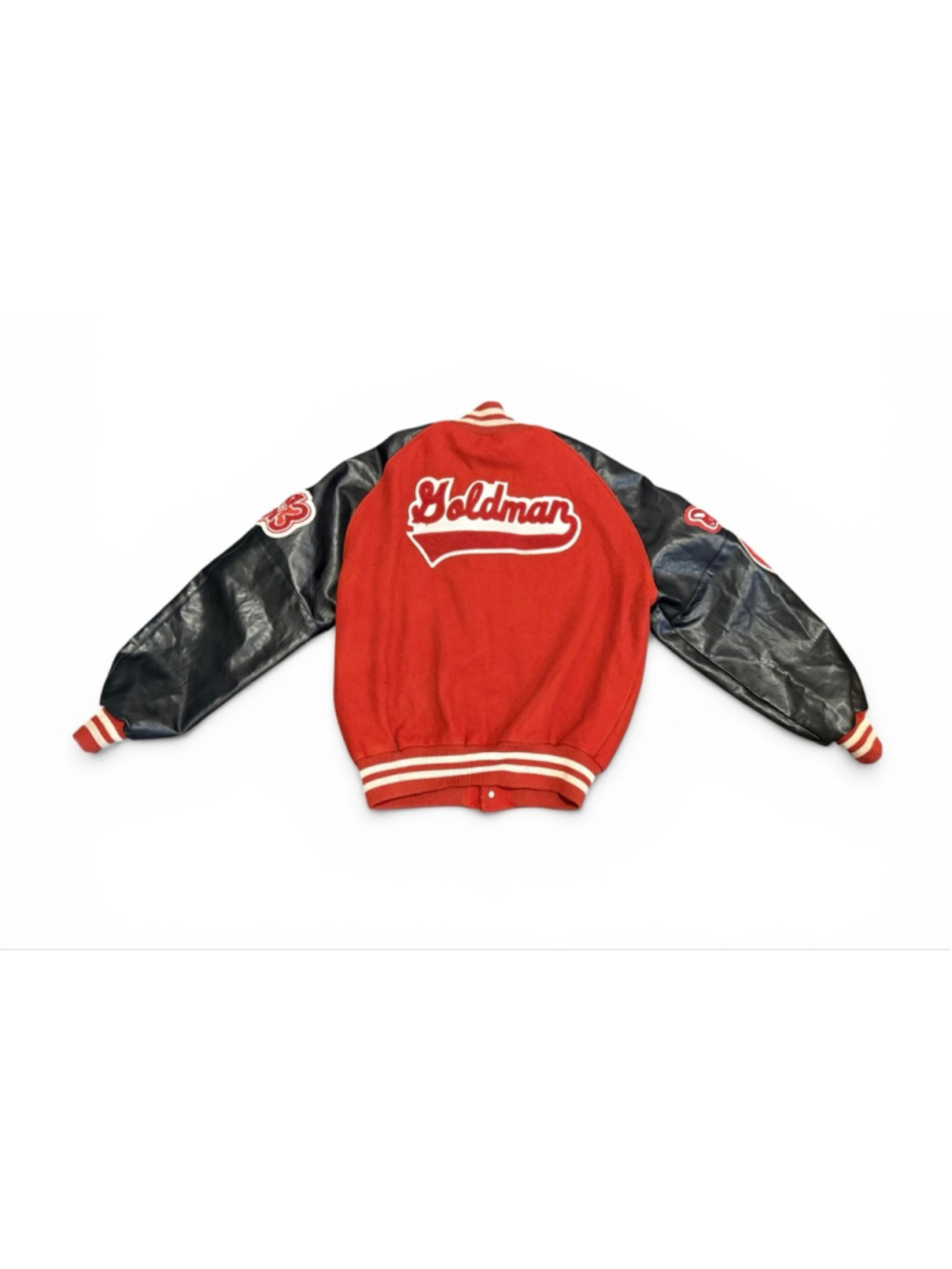 Kesslers Women’s Varsity Letterman Jacket Red/Black Leather Wool Bomber Sz L - Picture 4 of 11